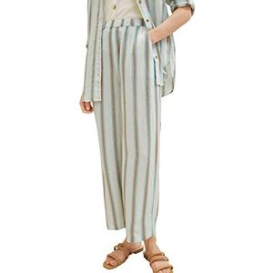 TOM TAILOR Dames 1036684 broek, 31948-Offwhite Brown Vertical Stripe, 42W / 28L, 31948 - Offwhite Brown Vertical Stripe, 42W x 28L