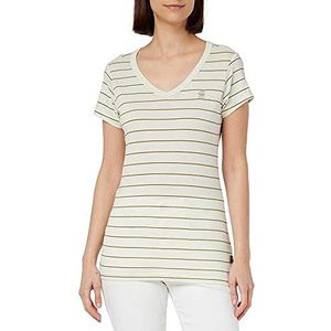 G-STAR RAW dames T-Shirt Eyben Stripe Slim V-hals Top, Meerkleurig (Lightest Sky/Avocado Stripe D21314-c483-d846) , XS