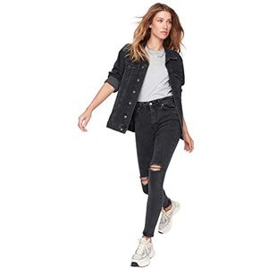 Trendyol Skinny jeans voor dames, zwart, 36, Zwart, 62