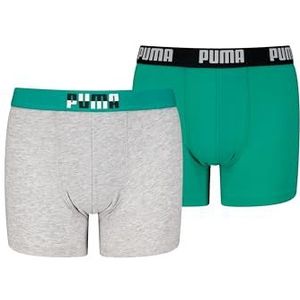 PUMA Boys Placed Logo Boxer 2P, Sparkling Green Combo, 122/128 cm