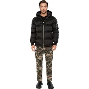 Schott NYC Donsjack met capuchon, Schott Colten, zwart, Zwart, S