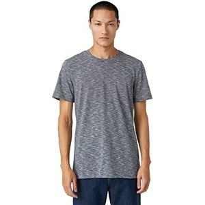 Koton Basic Mealy T-shirt met ronde hals en slim fit voor heren, Indigo (In3), M