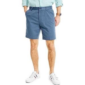 Nautica Mannen Classic Fit Platte Front Stretch Solid Chino Deck Korte Casual, Blauw Indigo, 38 NL