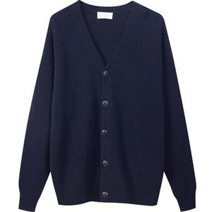 Diana Studio Gebreid vest marineblauw, heren, wol, lange mouwen, maat S, regular fit, Blauw, S-XXL