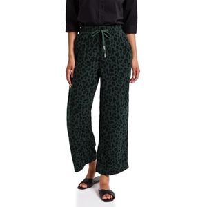 Street One Dames Gedessineerde mousseline broek in Groen, in size: 32