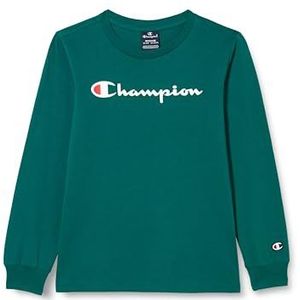 Champion Legacy Icons B - L/S Crewneck T-shirt met lange mouwen, bosgroen, 13-14 jaar, kinderen en jongeren SS24, Bos Groen, 13-14 jaar