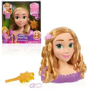 Disney Princess 20 cm Rapunzel kappershoofd met accessoires, 7-delig, blond haar, kinderspeelgoed voor leeftijdsgroepen vanaf [?] jaar van Just Play