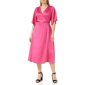 Liquorish Roze Midi Wrap Jurk met Kimono Mouwen, roze, 34