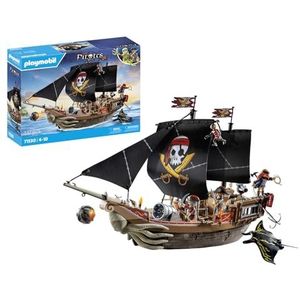 PLAYMOBIL Pirates 71530 Groot piratenschip, spannende zeeslag en geheime schattenjacht op de woeste zee, inclusief kanonnen, projectielen en anker, gedetailleerde speelgoed voor kinderen vanaf 4 jaar