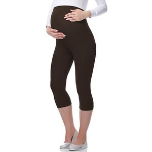 Be Mammy Vrouwen Zwangerschaps 3/4 Legging 03 (Bruin, 4XL)