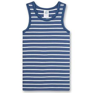Sanetta Jongens onderhemd blauw gestreept | Hoogwaardig en duurzaam katoenen onderhemd voor jongens ondergoed voor jongens, blauw, 104