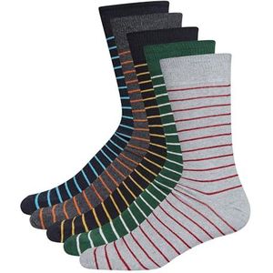 DKNY Heren Ben Sherman Trew Sokken in Blauw/Grijs/Geen Strepen, Multipack van 5" Regenrated Gewassen Katoen Stof - Pack van 3, Navy/Grijs/Groen, 41-45 EU