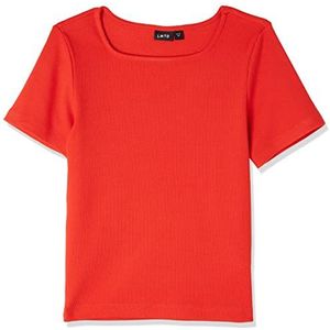 NAME IT Girl's NLFDIDA SS Square Neck Top, Flame Scarlet, 146/152, flame scarlet, 146/152 cm