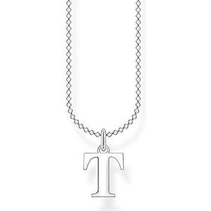 Thomas Sabo Dames halsketting letter T zilver 925 sterling zilver, 38-45 cm lengte
