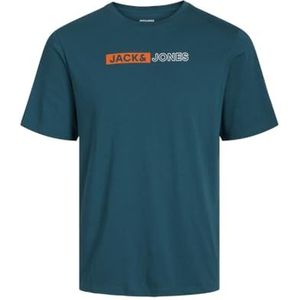 JACK&JONES JUNIOR Jjeplayer Tee Ss O-Neck Noos Jnr T-shirt voor jongens, Deep Teal, 128