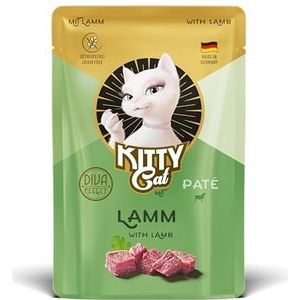 KITTY Cat Paté lam, 6 x 85 g, natvoer voor katten, graanvrij kattenvoer met taurine, zalmolie en groenlipmossel, compleet voer met een hoog vleesgehalte, Made in Germany