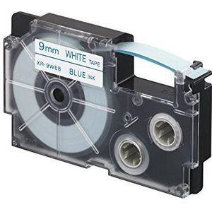CASIO XR-9WEB1 Gekleurde Tape 9mm Blauw/Wit