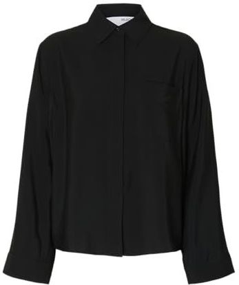 SELECTED - SLFAMARA - Blouse - Zwart - Klassieke Blouse met Lange Mouwen