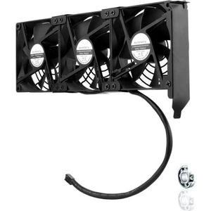 euroharry Grafische kaart ventilator 3 x 92 mm -Hoge luchtstroom ventilator, PCI beugel koeler - GPU ventilator, ondersteunt 5V, 7V, 12V, ondersteunt ondersteuning moederbord