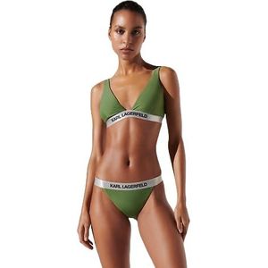 KARL LAGERFELD Dames Logo Triangle W/Elastische Bikini Top, groen, S