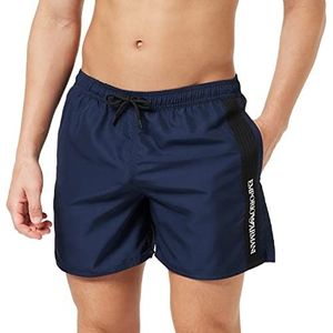 Emporio Armani Swimwear Men's Emporio Armani Net Tape Boxer Short Swim Trunks, Navy Blue, 50, donkerblauw