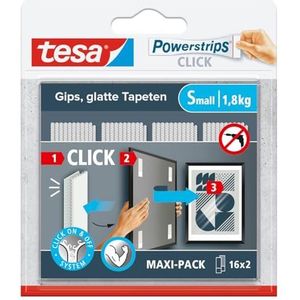tesa - Powerstrips CLICK - Plakband - 16 Paar - 60 mm x 20 mm
