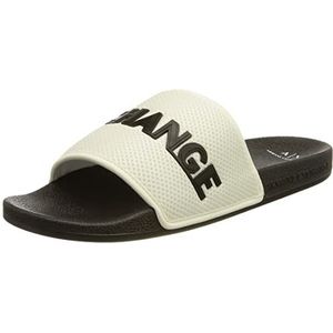 Armani Exchange Mykonos sandaal voor heren, met logo aan de voorkant, mesh, Off White Black, 46 EU