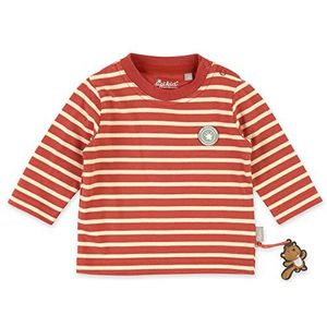 Sigikid Shirt met lange mouwen van biologisch katoen voor baby's jongens in de maten 62 tot 98, Gestreept roestrood, 68 cm