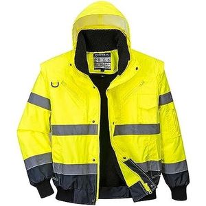 Portwest Hi-Vis Contrast Bomberjack Size: 5XL, Colour: Geel/marine, C465YNR5XL