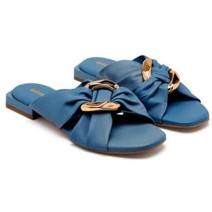 GIOSEPPO - Killingly - Plateausandalen - Blauw - Leren Sandalen met Hak van 1,5 cm