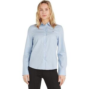 Tommy Hilfiger Dames Organic Co Regular Shirt Ls Casual, Blauw, 70