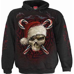 Spiral - Zwarte Hoodie - 100% Katoen - Fleece - Alternatieve Mode