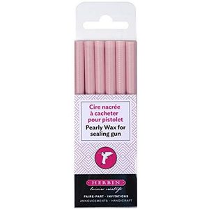 Herbin Pearly Wax Gun Sticks - Licht Roze, 6 Sticks