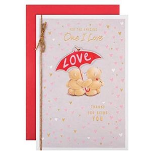 Hallmark Valentijnskaart voor Degene van wie je houdt - Cute Forever Friends Design Beige, Goud & Roze 25561910