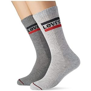Levi's Sportwear Logo Sock 144 Crew (Pack van 2), Grijs Combo, 40-42 EU