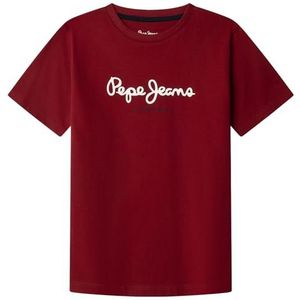 Pepe Jeans Nieuw Art T-shirt voor jongens, rood (Merlot RED), 6, Rood (Merlot Rood), 6 jaar