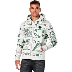 Alpinestars Determinant Hoodie Sweatshirt met capuchon voor heren, wit, L, Wit, L