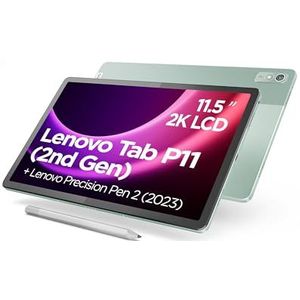 Lenovo Tab P11 (2e generatie) tablet, 11,5 inch 2K touchscreen, MediaTek Helio G99, 4 GB RAM, 128 GB geheugen, Android 13, groen, incl. Lenovo Precision Pen 2