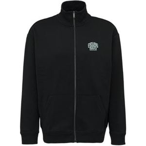 QS - Veste - Sweat - Zwart - Katoen, Met Col Montant, Met Poche Kangourou