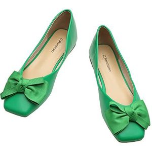 C.Paravano Ballerina's dames flats ballerina's dames leer, groen nieuw, 40 EU