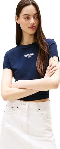 Tommy Jeans - Essential - T-shirt - Navy/Rood/Wit - Slanke Pasvorm