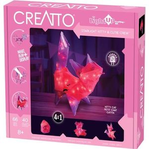 Thames & Kosmos, 03492, Creatto: Starlight Kitty & Cutie Crew, Build up to 4 Crafting kits, Make, Play & Display, 3D Light up Model, Ages 9+