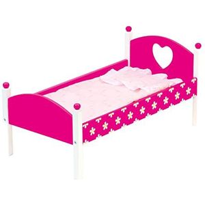 Bino Poppenbed Meisjes 57 X 29,5 X 26,5 Cm Hout Roze 2-delig