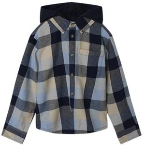 NAME IT Jongens Nkmlarry Ls Overhemd Wh, navy blazer, 134-140