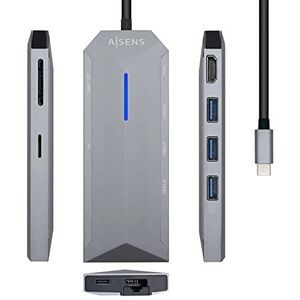 Aisens - Asuc-8p004-gr Hub - Kleur: Grijs - Aantal Poorten: 5