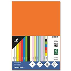 kangaro - Gekleurd papier oranje, DIN A4-160 g/m² FSC mix, 50 stuks, briefpapier, knutselpapier, doe-het-zelf, 29,7 x 21 x 1