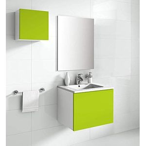 Aleghe Eris badkamermeubel, hout, glanzend, groen, 80.00x45,00x45,00 cm