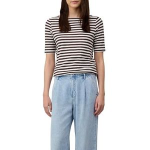 T-shirt - Gestreept - Katoen - Slim-Fit - U-boot Halslijn