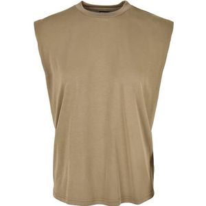 Urban Classics Dames Modal Padded Shoulder Tank T-Shirt, kaki, 5XL