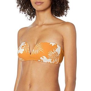 Seafolly Dames Wild Tropics bandeau beha bikinitop, Goud (Saffraan Saffraan), 60B